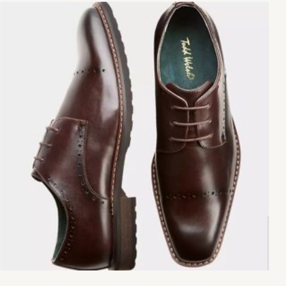 Todd Welsh dark Brown lace up oxfords leather men’s dress shoes Sz 12